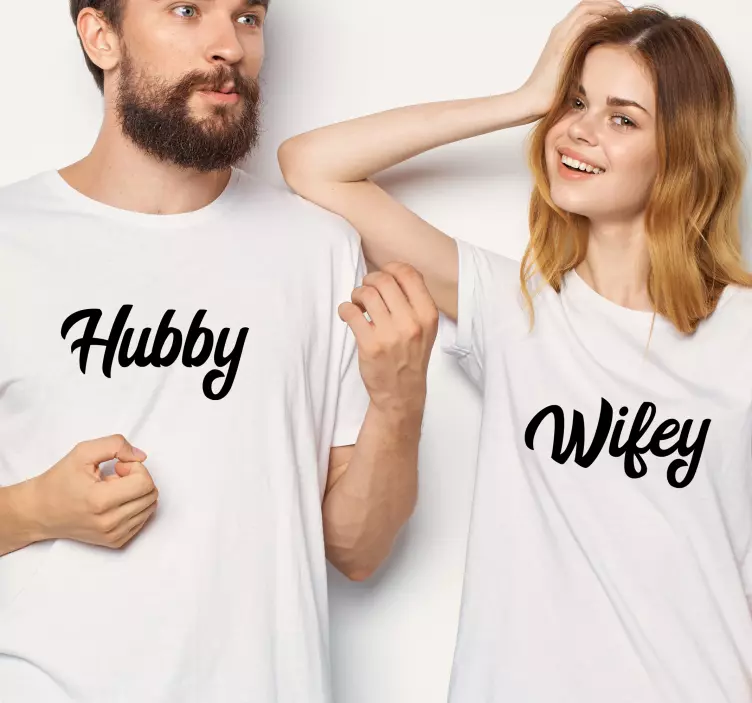 Wifey og hendes husbond tekst par t -shirts - TenStickers