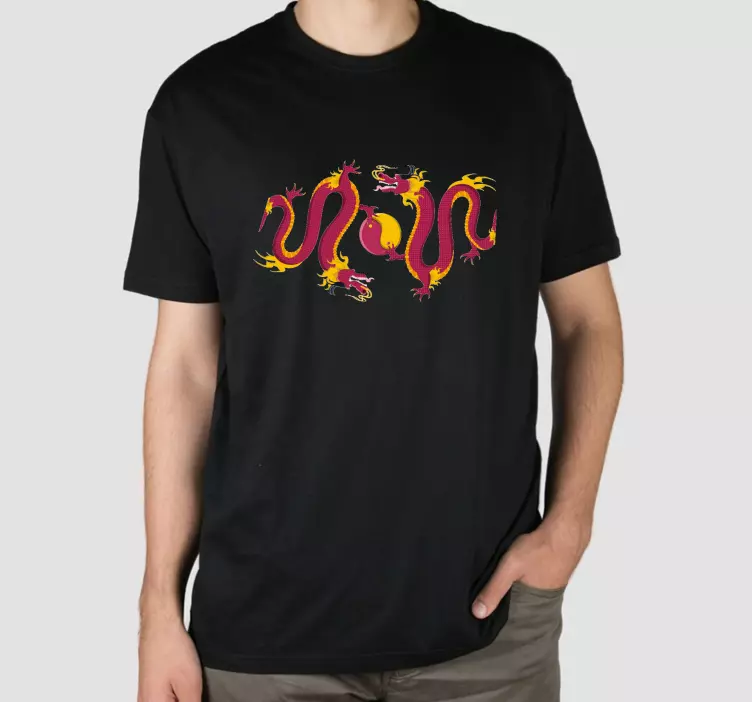Yin og yang to dragons brugerdefinerede t-shirt - TenStickers