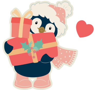 Pinguine par forelsket i julen par t-shirt - TenStickers