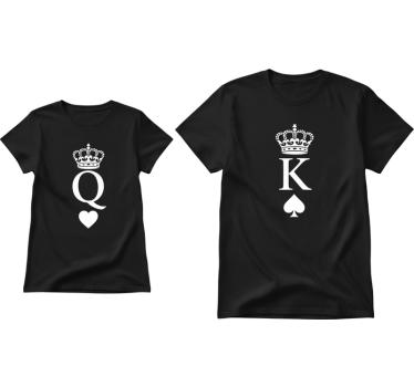 Par t-shirt queenn king til par - TenStickers