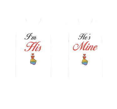 Par t-shirt lgbt jeg er hans - TenStickers
