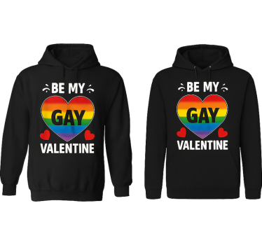 Par t-shirt lgbt vær min homoseksuelle valentinsdag - TenStickers