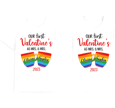 Par t-shirt lgbt første valentine - TenStickers