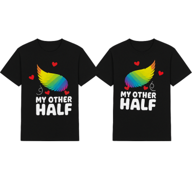 Par t-shirt lgbt min anden halvdel - TenStickers