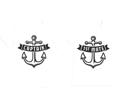 Par t-shirt kapten - 1. styrmand - TenStickers