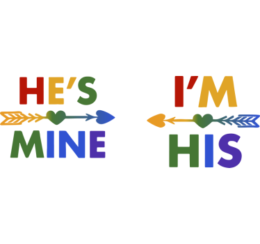 Par t-shirt lgbt "han er min" - TenStickers