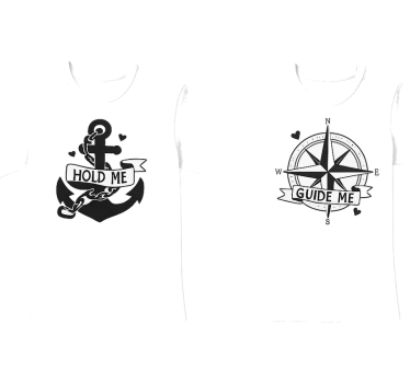 Par t-shirt hold mig - guid mig - TenStickers