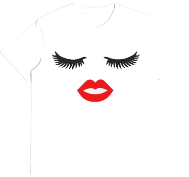 Mor og datter t-shirt vipper og læber - TenStickers