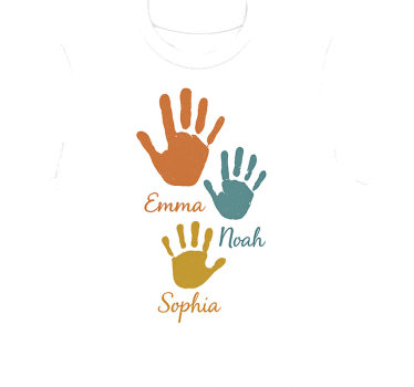 Original t-shirt med personlig håndaftryk design - TenStickers