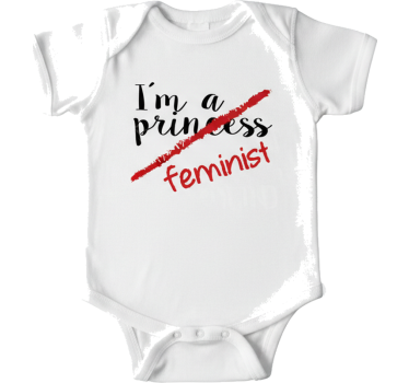 Baby t-shirt med moderne feministisk tekst grafik - TenStickers