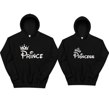 Par t-shirt prins og prinsesse - TenStickers