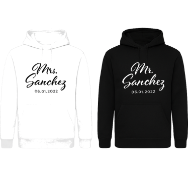 Par t-shirt mr og mrs "sanchez" - TenStickers