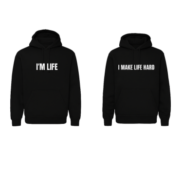 Par t-shirt jeg gør livet hårdt - TenStickers