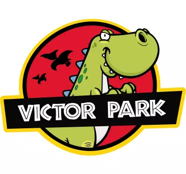 Jurassic park dinosaur t-shirt til børn med navn - TenStickers