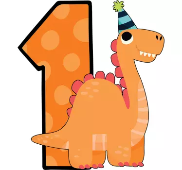 Baby fødselsdag dinosaur t-shirt - TenStickers