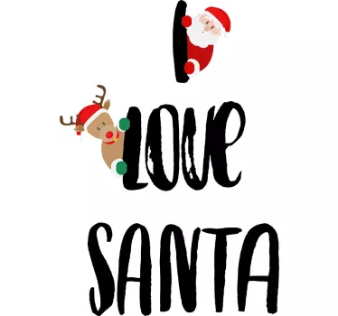Jeg elsker santa t-shirt jul - TenStickers
