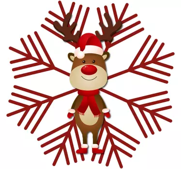 Rensdyr og flage jul t-shirt - TenStickers