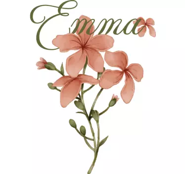 Smuk blomst med navn t-shirt - TenStickers