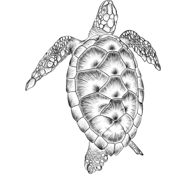 Håndtegnet skildpadde t-shirt - TenStickers