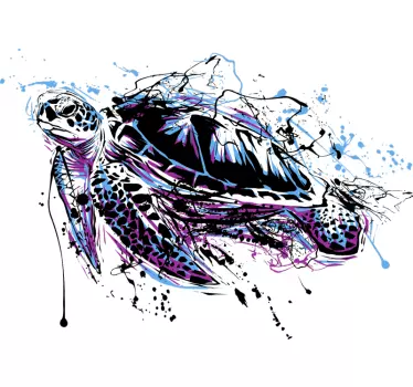 Maling kunst skildpadder kvinder t-shirt - TenStickers