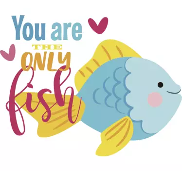Mor og datter t-shirt søde fisk kærlighed - TenStickers
