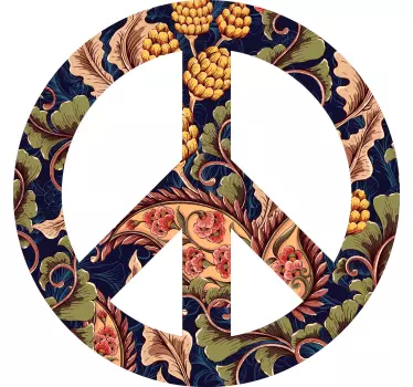 Original t-shirt med fredfyldt blomstersymbol - TenStickers