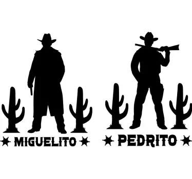 Cowboy og heste mønster t-shirt - TenStickers