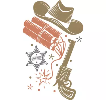 Original t-shirt med western tema - TenStickers
