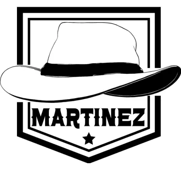 Cowboy hat med navnet t-shirt - TenStickers