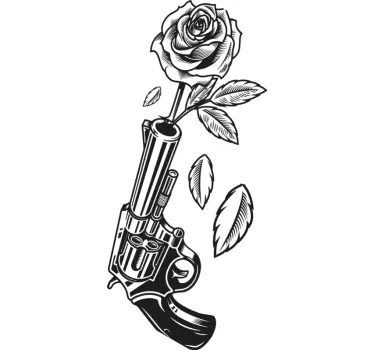 Original t-shirt med rose pistol fredsymbol - TenStickers