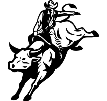 Cowboy, der kører på en tyr-t-shirt - TenStickers