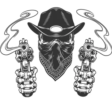 Cowboy kranium og bandanna t-shirt - TenStickers