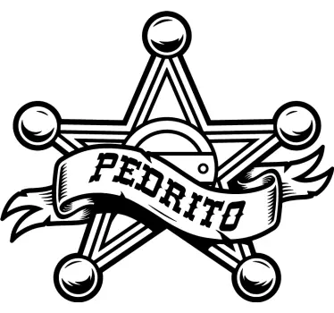 Personlig t-shirt med sheriffstjerne - TenStickers