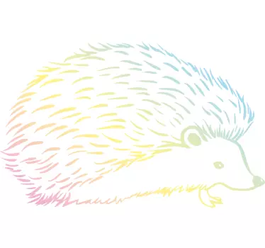 Porcupine trukket i linjer t-shirt - TenStickers