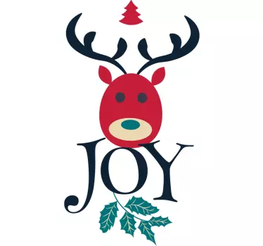 Glæde og rensdyr jul t-shirt - TenStickers