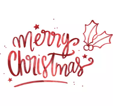Glædelig jul i rød jul t-shirt - TenStickers