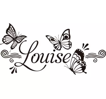 Personlig t-shirt med sommerfugle og louise - TenStickers