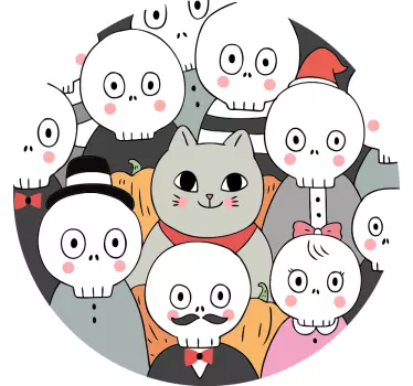 Sjove skelet halloween t-shirt - TenStickers