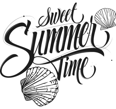 T-shirt sommertid med muslingeskaller - TenStickers