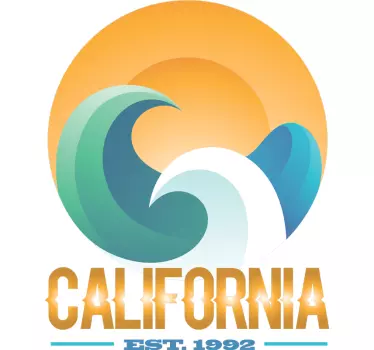 Original t-shirt california kystbølger - TenStickers