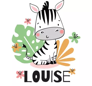Smuk zebra til børn børneskjorte - TenStickers