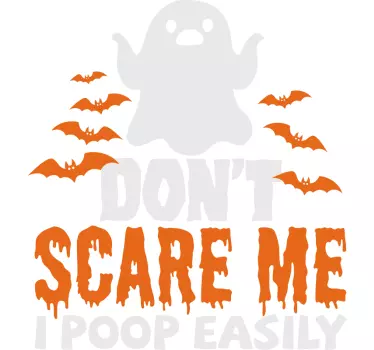 Spøgelse med tekst til halloween t-shirt - TenStickers