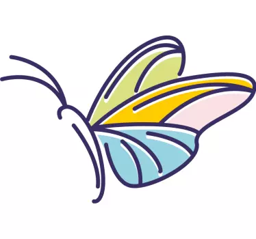 T-shirt til børn med farverigt sommerfugledesign - TenStickers