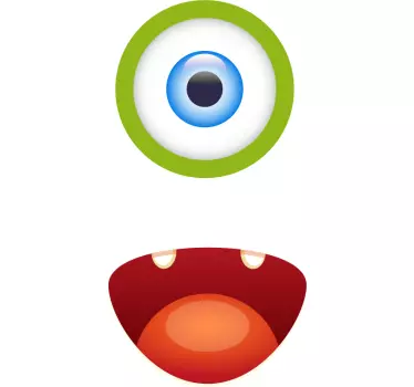 Monster øje og mund børneskjorte - TenStickers