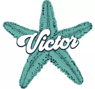 Personlig t-shirt med søstjerne og victor navn - TenStickers