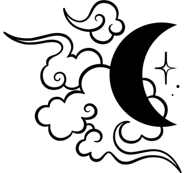 Måne, sol og skyer matchende skjorter til par - TenStickers