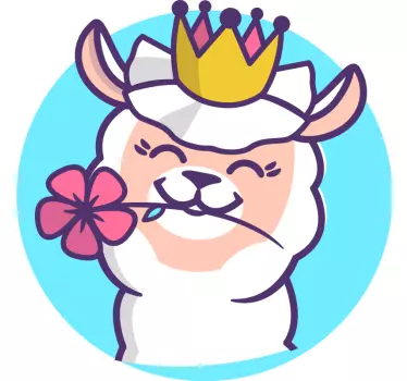 Original t-shirt sød lama prinsesse - TenStickers