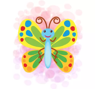 Baby t-shirt sød farverig sommerfugl - TenStickers