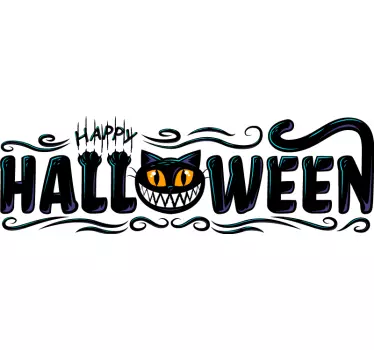 Halloween t shirt glad kat fejring - TenStickers