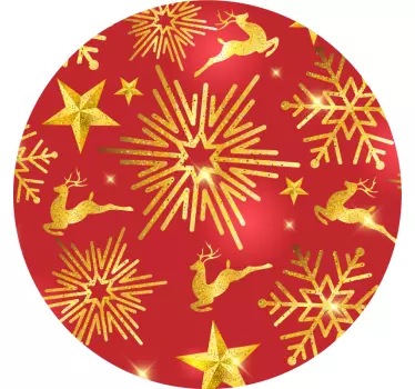 Elegante rensdyr på rød baggrund julet-shirts - TenStickers